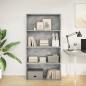 Preview: Bücherregal Betongrau 80x30x152 cm Holzwerkstoff