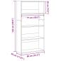Preview: Bücherregal Betongrau 80x30x152 cm Holzwerkstoff