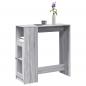 Preview: ARDEBO.de - Bartisch mit Regal Grau Sonoma 101x40x103,5 cm Holzwerkstoff