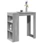 Preview: ARDEBO.de - Bartisch mit Regal Grau Sonoma 102x50x103,5 cm Holzwerkstoff