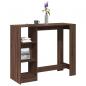 Preview: ARDEBO.de - Bartisch mit Regal Braun Eiche 124x46x103,5 cm Holzwerkstoff