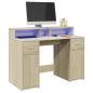 Preview: ARDEBO.de - LED-Schreibtisch Sonoma-Eiche 120x55x91 cm Holzwerkstoff