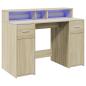 Preview: LED-Schreibtisch Sonoma-Eiche 120x55x91 cm Holzwerkstoff