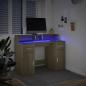 Preview: LED-Schreibtisch Sonoma-Eiche 120x55x91 cm Holzwerkstoff