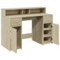 Preview: LED-Schreibtisch Sonoma-Eiche 120x55x91 cm Holzwerkstoff