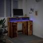Preview: LED-Schreibtisch Altholz-Optik 120x55x91 cm Holzwerkstoff