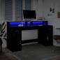 Preview: LED-Schreibtisch Schwarz 160x55x91 cm Holzwerkstoff
