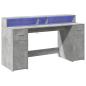 Preview: LED-Schreibtisch Betongrau 160x55x91 cm Holzwerkstoff