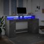 Preview: LED-Schreibtisch Betongrau 160x55x91 cm Holzwerkstoff