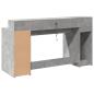 Preview: LED-Schreibtisch Betongrau 160x55x91 cm Holzwerkstoff