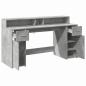 Preview: LED-Schreibtisch Betongrau 160x55x91 cm Holzwerkstoff