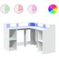 Preview: LED-Schreibtisch Weiß 130x130x91 cm Holzwerkstoff