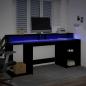 Preview: ARDEBO.de - LED-Schreibtisch Schwarz 200x55x91 cm Holzwerkstoff