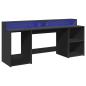 Preview: LED-Schreibtisch Schwarz 200x55x91 cm Holzwerkstoff