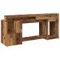 Preview: LED-Schreibtisch Altholz-Optik 200x55x91 cm Holzwerkstoff