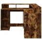 Preview: LED-Schreibtisch Räuchereiche 130x130x91 cm Holzwerkstoff