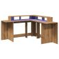Preview: LED-Schreibtisch Artisan-Eiche 152x152x91 Holzwerkstoff