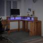 Preview: LED-Schreibtisch Artisan-Eiche 152x152x91 Holzwerkstoff