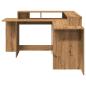 Preview: LED-Schreibtisch Artisan-Eiche 152x152x91 Holzwerkstoff