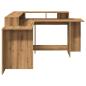 Preview: LED-Schreibtisch Artisan-Eiche 152x152x91 Holzwerkstoff