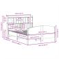 Preview: Massivholzbett mit Regal ohne Matratze Wachsbraun 150x200 cm