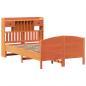 Preview: Massivholzbett mit Regal ohne Matratze Wachsbraun 135x190 cm