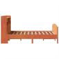 Preview: Massivholzbett mit Regal ohne Matratze Wachsbraun 135x190 cm