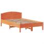 Preview: Massivholzbett mit Regal ohne Matratze Wachsbraun 135x190 cm