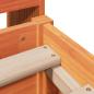 Preview: Massivholzbett mit Regal ohne Matratze Wachsbraun 135x190 cm