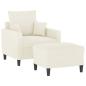 Preview: Sessel mit Hocker Creme 60 cm Samt