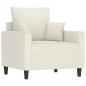 Preview: Sessel mit Hocker Creme 60 cm Samt