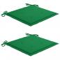 Preview: Gartenstuhl-Kissen 2 Stk. Grün 40x40x3 cm Oxford-Gewebe