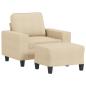 Preview: Sessel mit Hocker Creme 60 cm Stoff