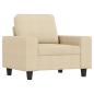 Preview: Sessel mit Hocker Creme 60 cm Stoff