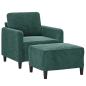 Preview: Sessel mit Hocker Dunkelgrün 60 cm Samt