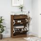 Preview: ARDEBO.de - Schuhschrank Braun Eichen-Optik 63x24x104 cm Holzwerkstoff