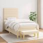 Preview: ARDEBO.de - Boxspringbett mit Matratze Creme 90x190 cm Stoff
