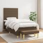 Preview: ARDEBO.de - Boxspringbett mit Matratze Dunkelbraun 100x200 cm Stoff