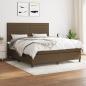 Preview: ARDEBO.de - Boxspringbett mit Matratze Dunkelbraun 180x200 cm Stoff
