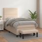 Preview: ARDEBO.de - Boxspringbett mit Matratze Cappuccino-Braun 90x200cm Kunstleder