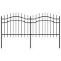 Preview: Gartenzaun mit Speerspitzen Schwarz 140 cm Stahl