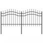 Preview: Gartenzaun mit Speerspitzen Schwarz 140 cm Stahl