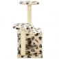 Preview: Katzen-Kratzbaum Sisal 60 cm Beige Pfoten-Aufdruck