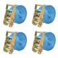 Preview: ARDEBO.de - Ratschen-Spanngurte 4 Stk. 2 Tonnen 6m×38mm Blau