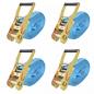 Preview: ARDEBO.de - Ratschen-Spanngurte 4 Stk. 4 Tonnen 8m×50mm Blau