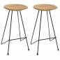 Preview: ARDEBO.de - Barhocker 2 Stk. Massivholz Teak