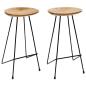 Preview: Barhocker 2 Stk. Massivholz Teak
