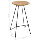 Preview: Barhocker 2 Stk. Massivholz Teak