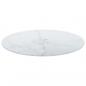 Preview: Tischplatte Weiß Ø50x0,8 cm Hartglas in Marmoroptik