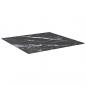 Preview: Tischplatte Schwarz 70x70 cm 6 mm Hartglas in Marmoroptik